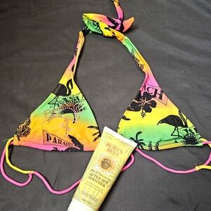 String Bikini Bathing Suit Top Tropical Paradise Summer Beach Attire Swim Top